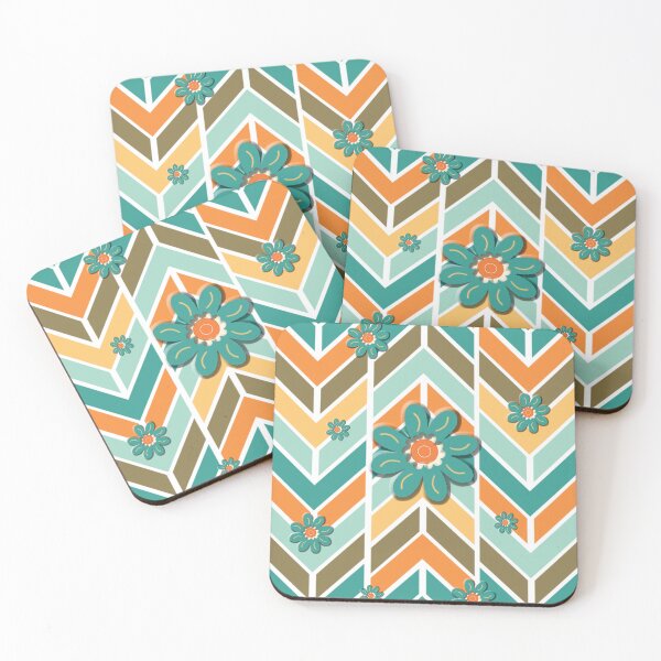 Item preview, Aqua, Peach Chevron Pattern A-Line Dress designed and sold by Art.Fusion.Studio.