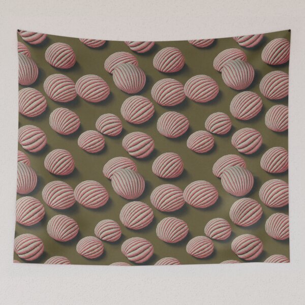 Item preview, Pink Conchas on Green: Abstract Conchas on Olive Green Backdrop designed and sold by high-noon-moon.