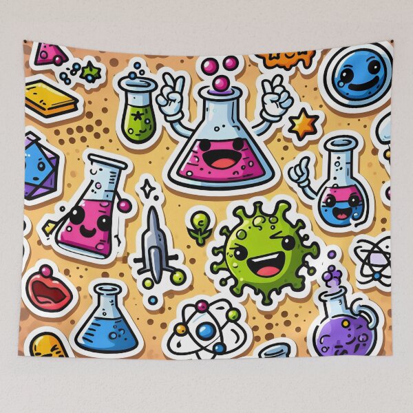 Item preview, Happy Science - Chemistry Fun Comic Sticker designed and sold by Molecularmerch.