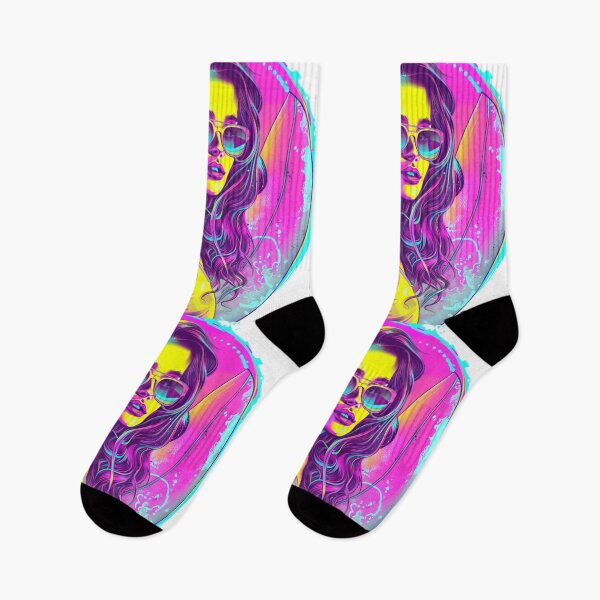Item preview, Surfer girl neon colour palette Active Outdoors Inspired Art designed and sold by CDC40.
