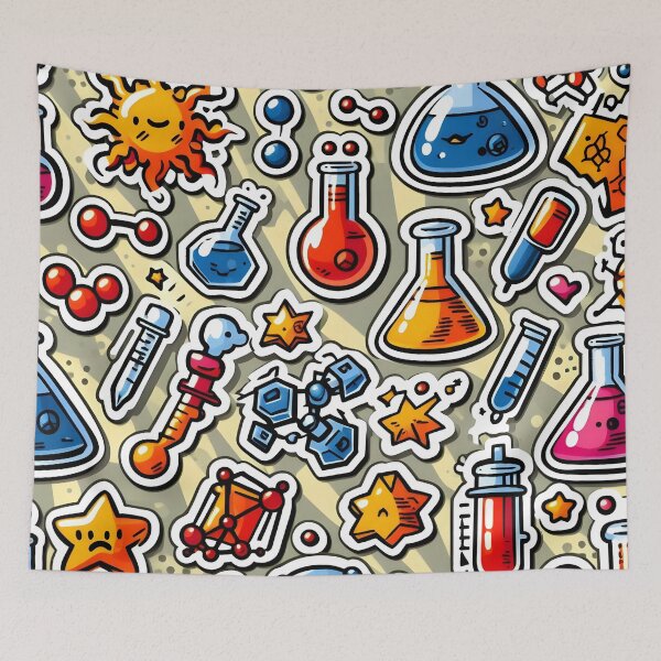 Item preview, Happy Science - Chemistry Fun Comic Sticker designed and sold by Molecularmerch.