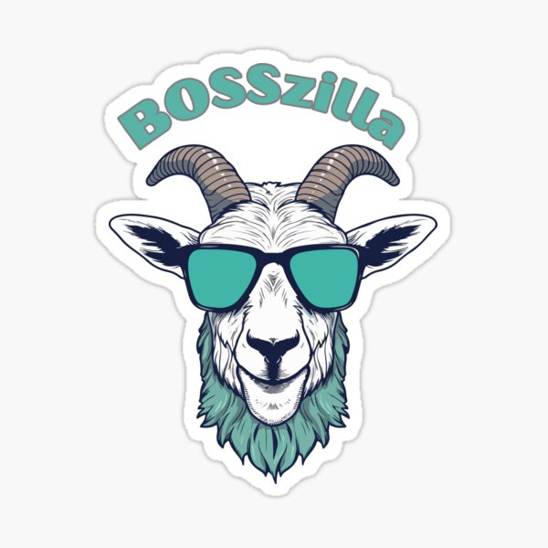 Item preview, Bosszilla - cool goat head with sunglasses  designed and sold by BossyDesign.