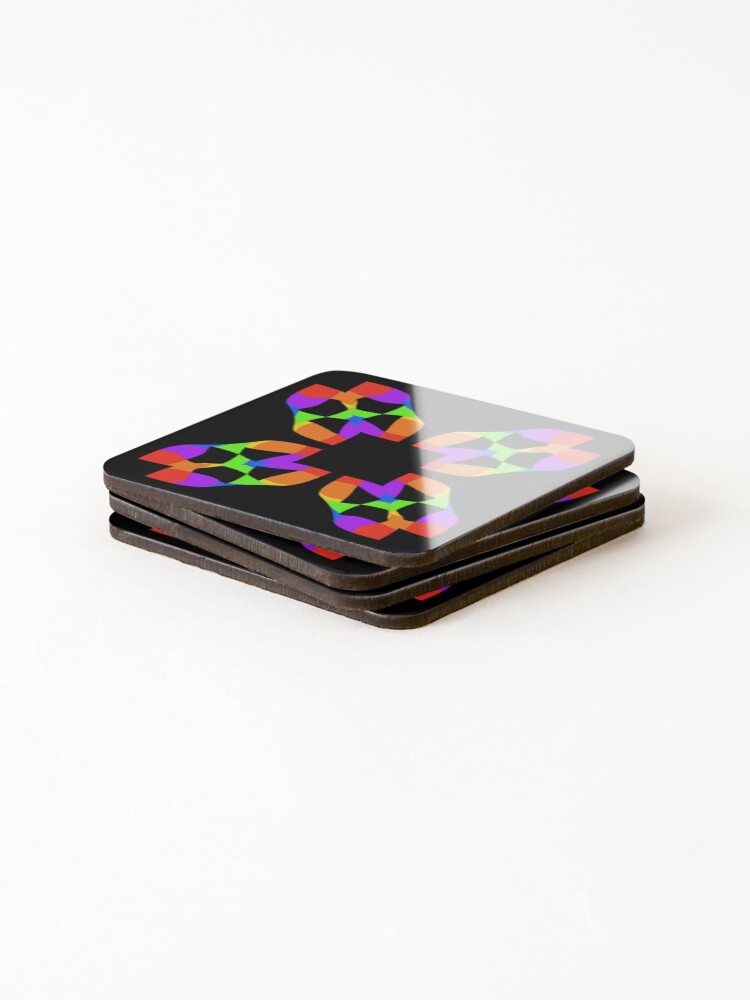 Thumbnail 4 of 5, Coasters (Set of 4), rainbow pattern designed and sold by RomeoAzahar.