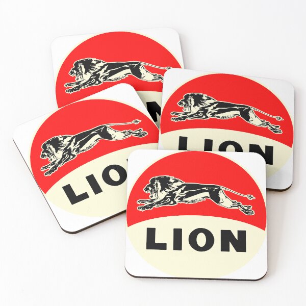 Item preview, Lion Gasoline vintage sign reproduction designed and sold by htrdesigns.