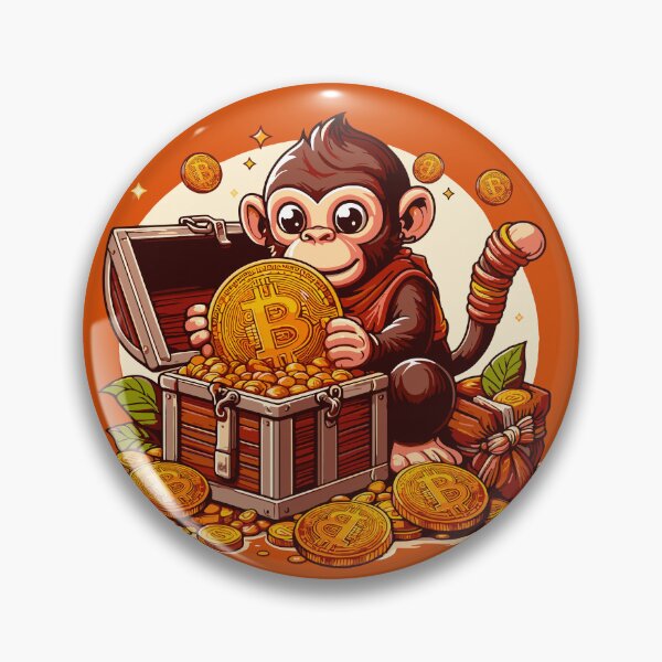 Item preview, Monkey with a chest full of bitcoins designed and sold by CryptoFunMerch.