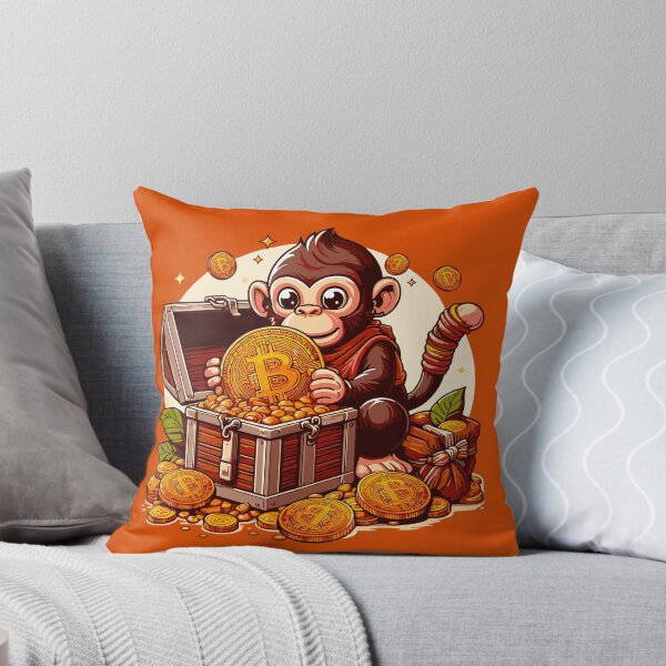 Item preview, Monkey with a chest full of bitcoins designed and sold by CryptoFunMerch.