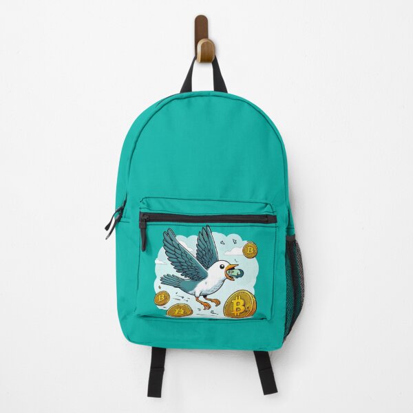 Item preview, A bird flying in the sky with a wad of dollar bills in its beak. designed and sold by CryptoFunMerch.