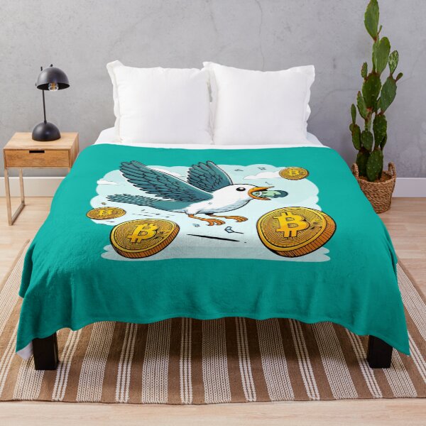 Item preview, A bird flying in the sky with a wad of dollar bills in its beak. designed and sold by CryptoFunMerch.