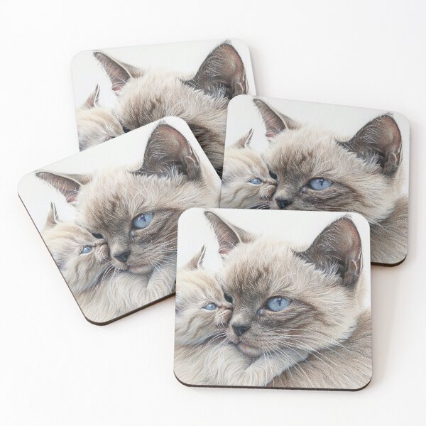 Item preview, A cat gently nuzzles its kitten designed and sold by CatspirationArt.