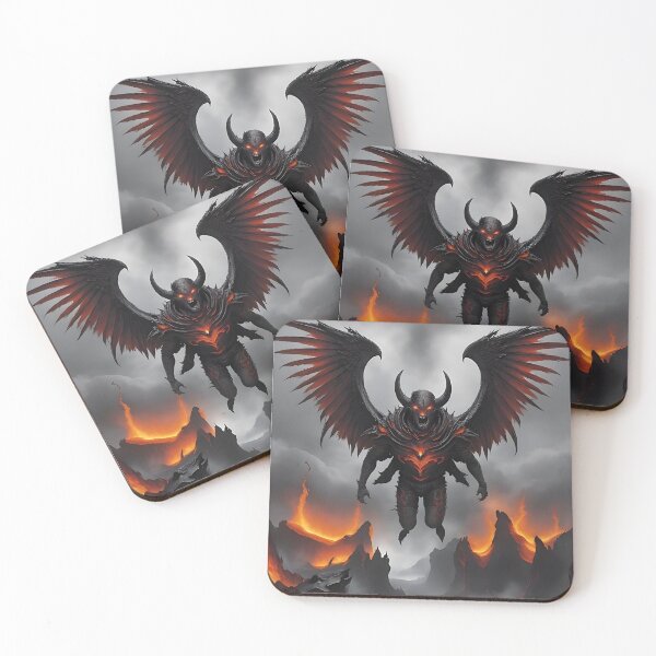 Item preview, Majestic demon flying over a burning lava landscape designed and sold by Frostquest.