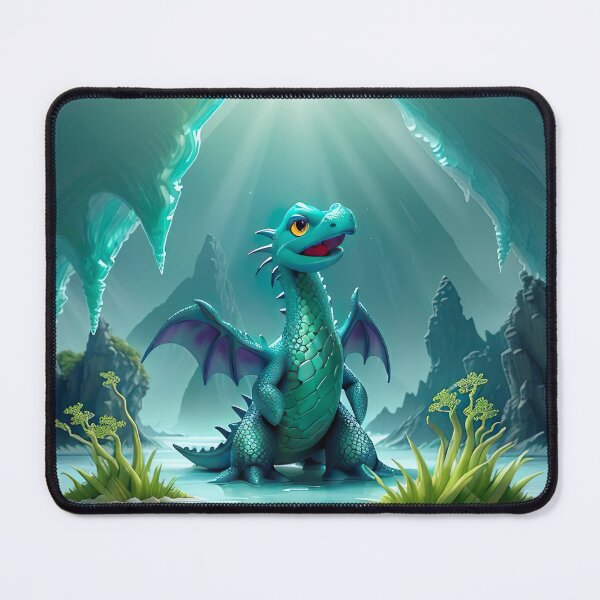 Item preview, Mystical anime sea dragon fascinating underwater world with floating ice blocks designed and sold by Frostquest.