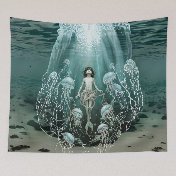 Item preview, Human-Mermaid Hybrid and Jellyfish - Desperate Boy designed and sold by MarinaFila.