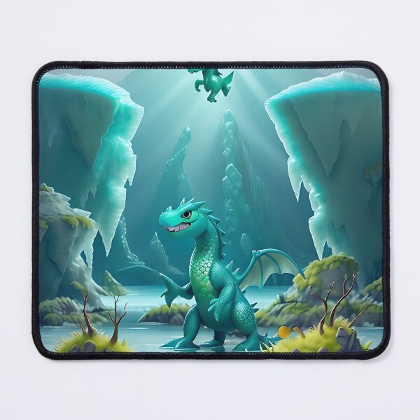Item preview, Mystical anime sea dragon fascinating underwater world with floating ice blocks designed and sold by Frostquest.
