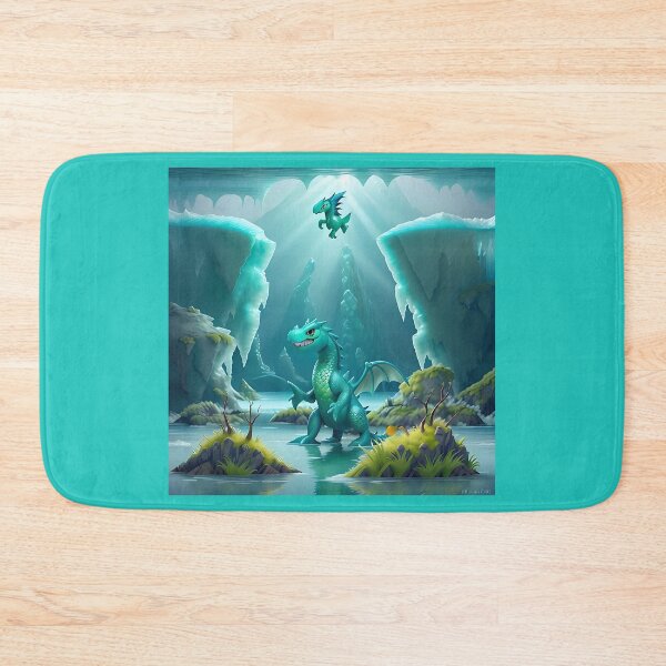 Item preview, Mystical anime sea dragon fascinating underwater world with floating ice blocks designed and sold by Frostquest.