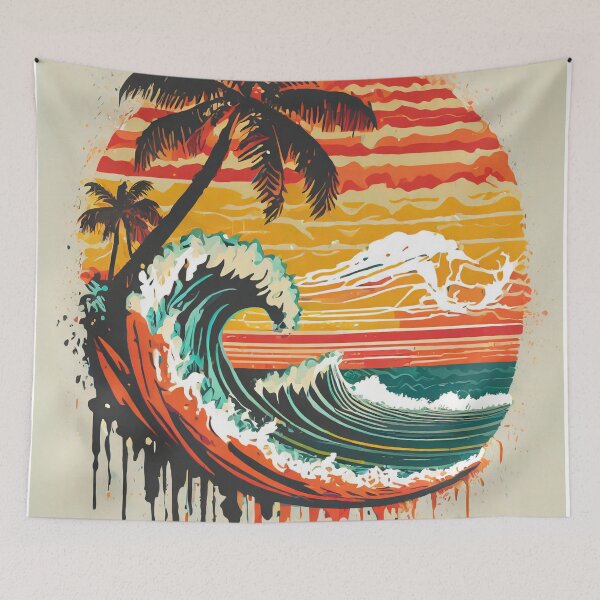 Item preview, Surfing at Sunset designed and sold by drawbey.