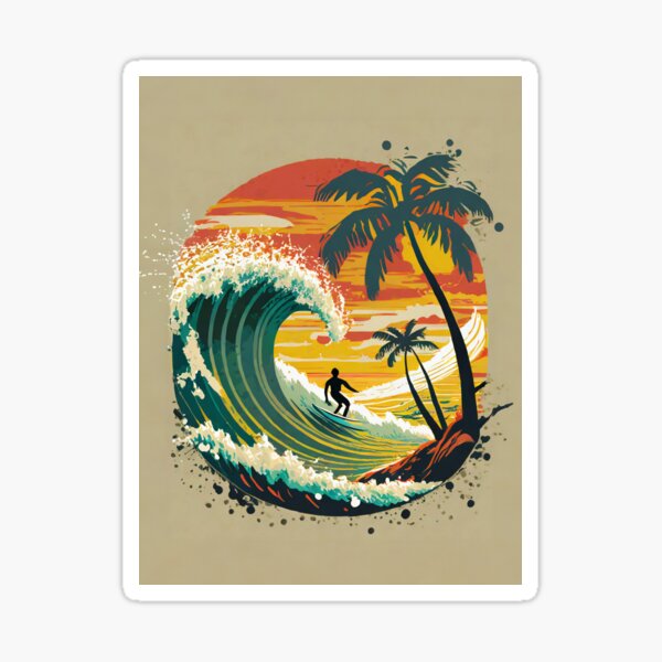 Item preview, Surfing at Sunset designed and sold by drawbey.