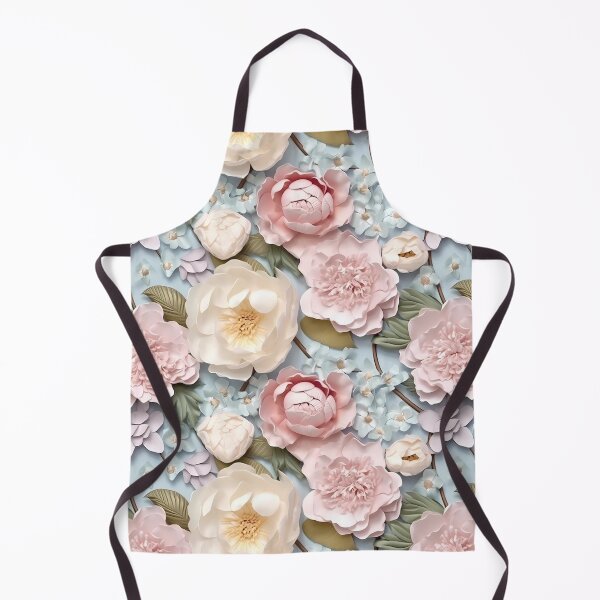 Item preview, 3 D Floral Pattern in Pastel Pink, Creamy and Blue designed and sold by MargaretFasDes.