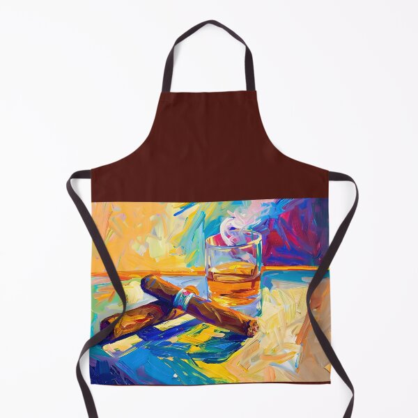 Artikelvorschau, Abstrakte Fusion – Geometrie und Pinselführung verschmelzen auf der Zigarren- und Whiskey-Leinwand entworfen und verkauft von OlfactoART Studio.