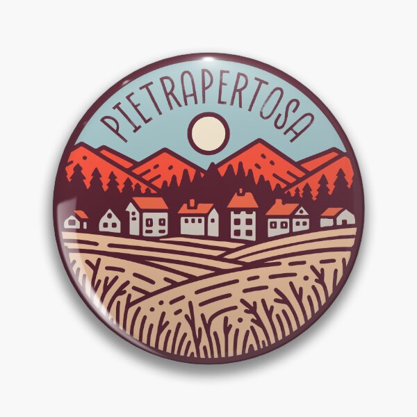 Item preview, Pietrapertosa Italia minimalist landscape badge  designed and sold by InvestingRoad.