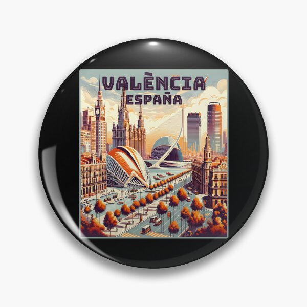 Item preview, Vintage retro Valencia España spain Landmarks Skyline. designed and sold by Unitepeople.