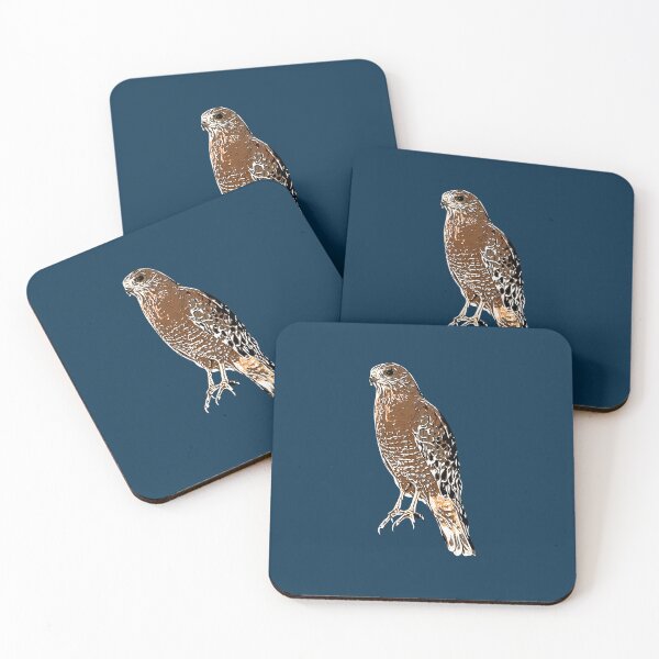 Item preview, Red Shouldered Hawk Perched White Alternate Design  designed and sold by designsasstultd.
