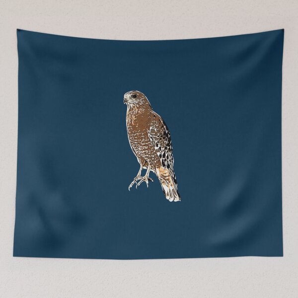 Item preview, Red Shouldered Hawk Perched White Alternate Design  designed and sold by designsasstultd.