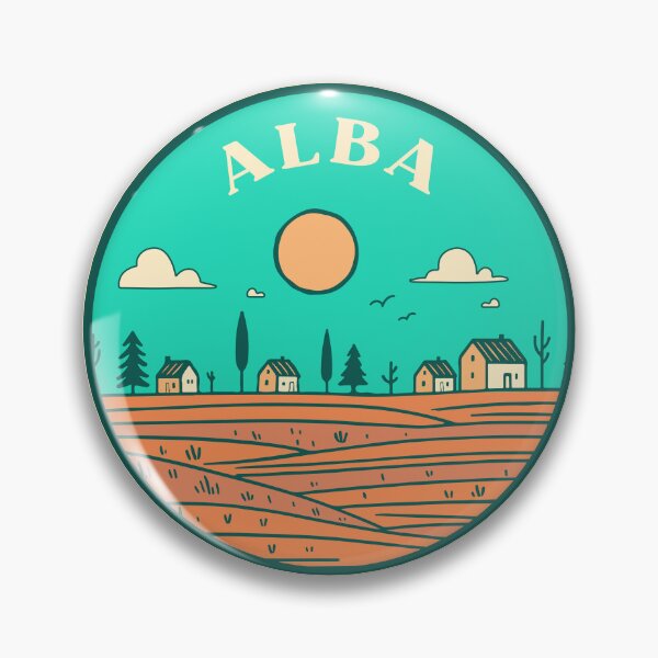 Artikelvorschau, Alba Italia Doodle Fields Landschaft Retro-Abzeichen entworfen und verkauft von InvestingRoad.