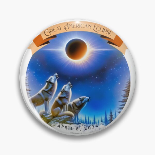 Item preview, Wolves of the Great American Eclipse - April 8, 2024 Commemorative Artwork designed and sold by gleefulme.