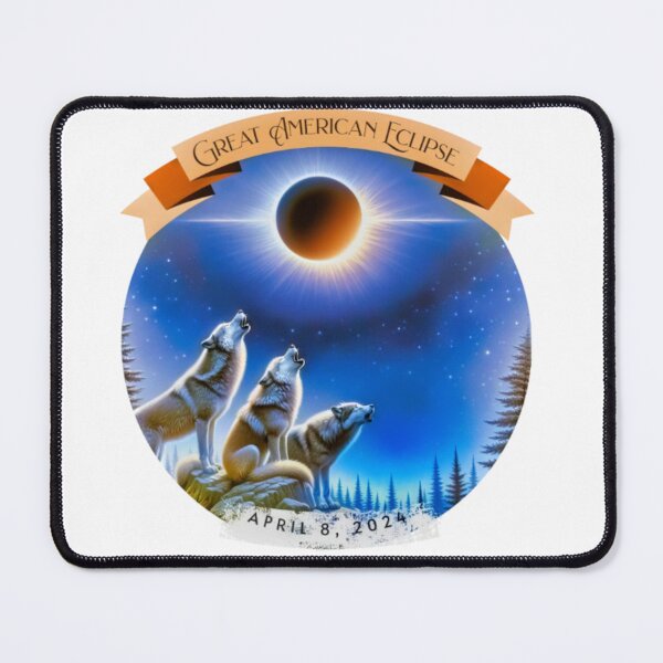 Item preview, Wolves of the Great American Eclipse - April 8, 2024 Commemorative Artwork designed and sold by gleefulme.