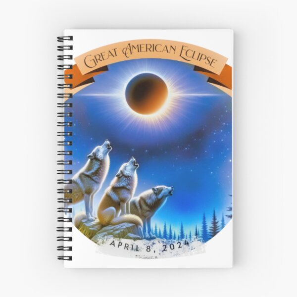 Item preview, Wolves of the Great American Eclipse - April 8, 2024 Commemorative Artwork designed and sold by gleefulme.