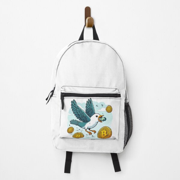 Item preview, A bird flying in the sky with a wad of dollar bills in its beak. designed and sold by CryptoFunMerch.