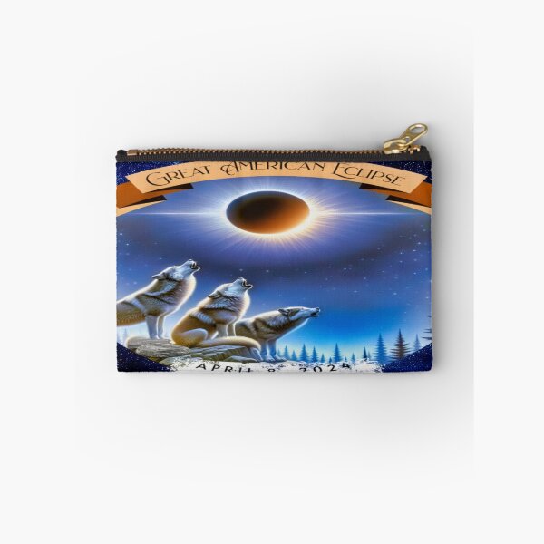 Item preview, Wolves of the Great American Eclipse - April 8, 2024 Commemorative Artwork designed and sold by gleefulme.