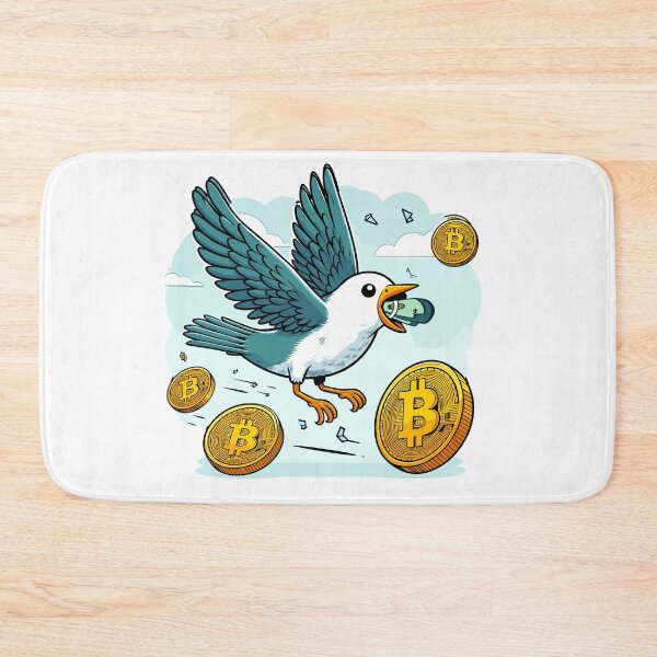 Item preview, A bird flying in the sky with a wad of dollar bills in its beak. designed and sold by CryptoFunMerch.