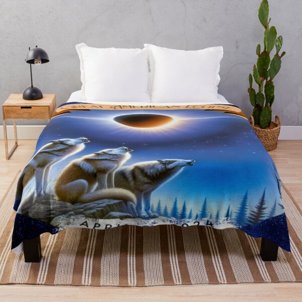 Item preview, Wolves of the Great American Eclipse - April 8, 2024 Commemorative Artwork designed and sold by gleefulme.