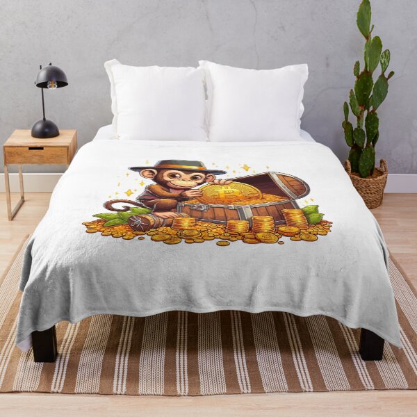 Item preview, A monkey with a chest full of Bitcoins designed and sold by CryptoFunMerch.