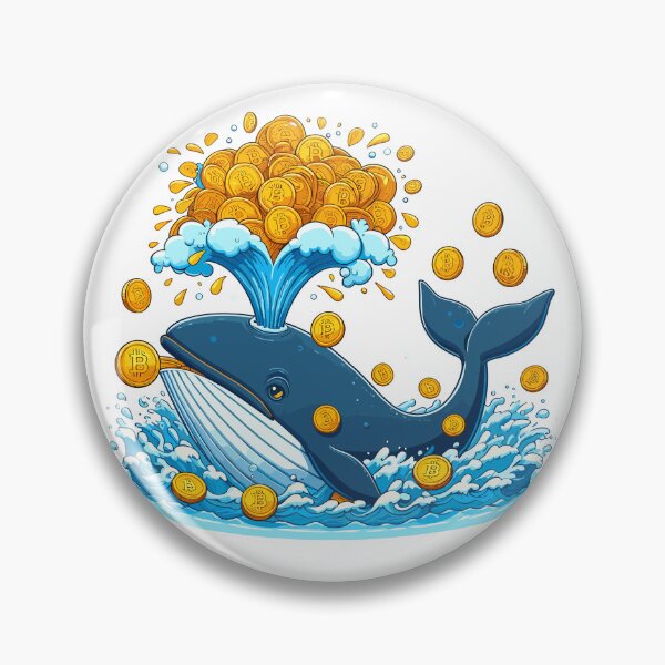 Artikelvorschau, Ein Wal in einem Meer voller Bitcoins entworfen und verkauft von CryptoFunMerch.