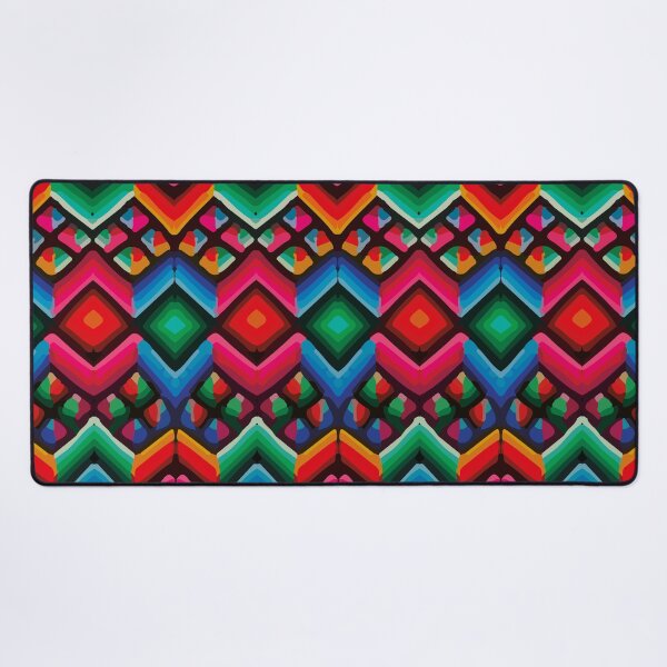 Item preview, Psychedelic geometric multicolor vibrant textile mexican folk art designed and sold by T-Mex.