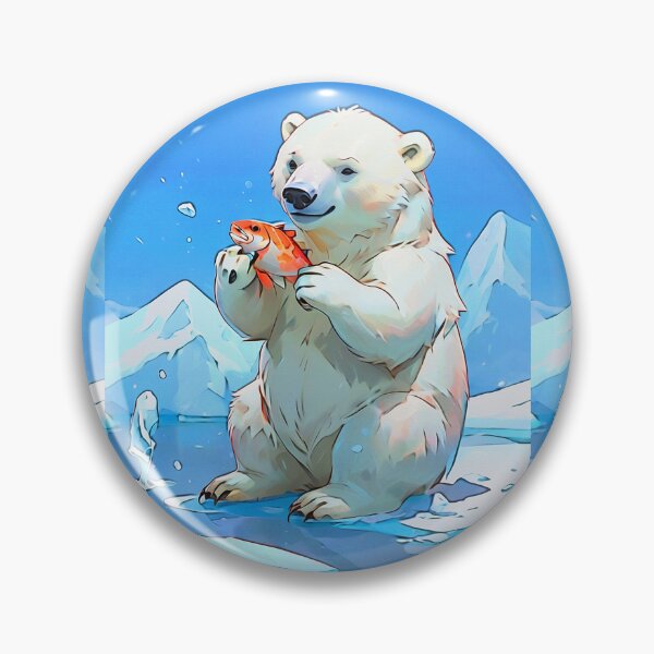 Item preview, Polar Bear Cub Playing with Fish designed and sold by NaturePrints.