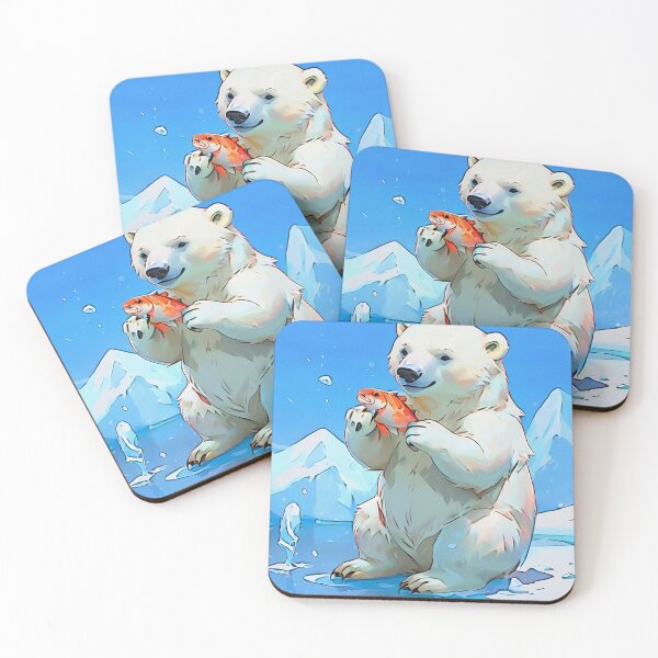Item preview, Polar Bear Cub Playing with Fish designed and sold by NaturePrints.