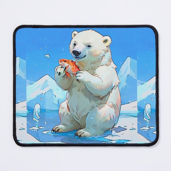 Item preview, Polar Bear Cub Playing with Fish designed and sold by NaturePrints.