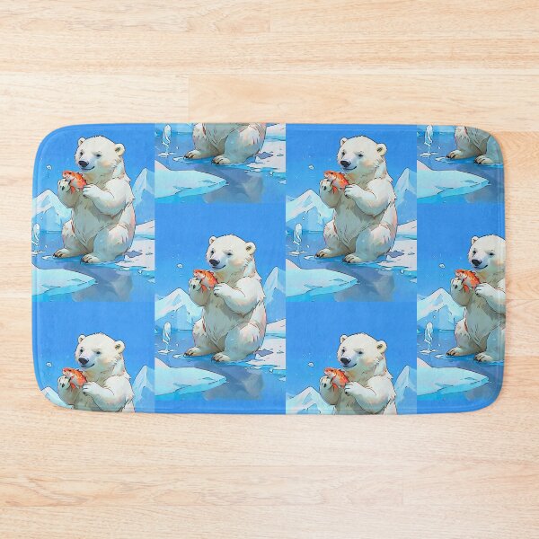 Item preview, Polar Bear Cub Playing with Fish designed and sold by NaturePrints.