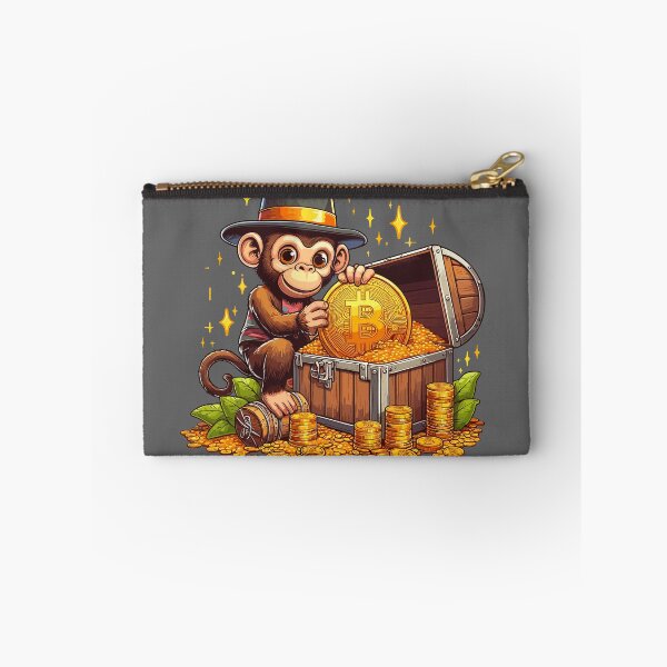 Item preview, A monkey with a chest full of Bitcoins designed and sold by CryptoFunMerch.