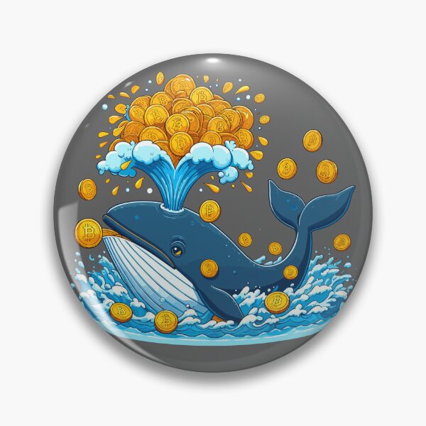 Artikelvorschau, Ein Wal in einem Meer voller Bitcoins entworfen und verkauft von CryptoFunMerch.