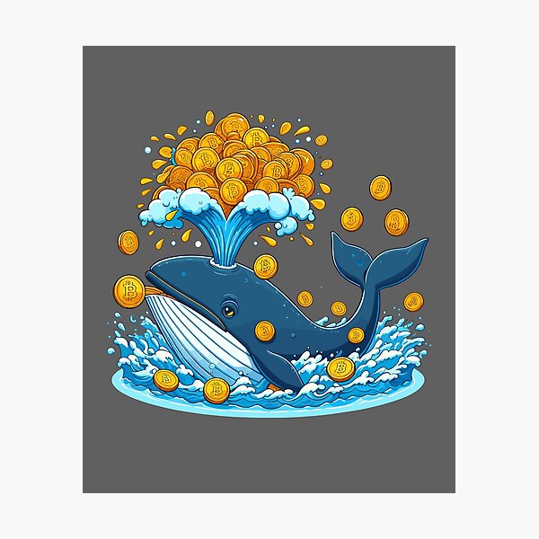 Item preview, Una ballena en un mar lleno de Bitcoins designed and sold by CryptoFunMerch.
