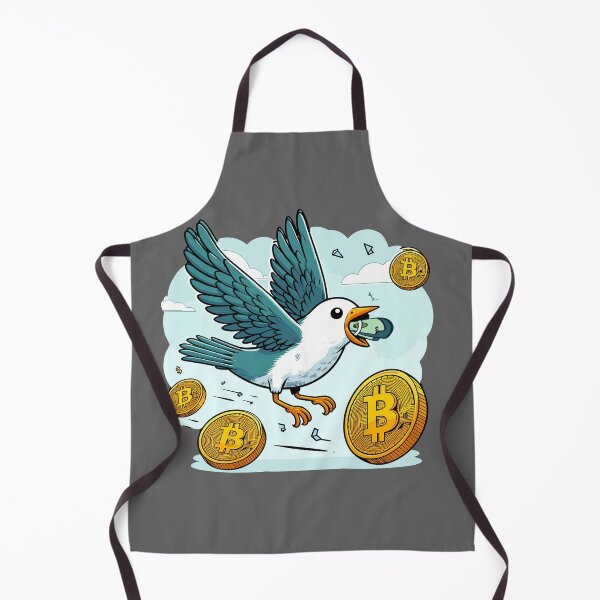 Artikelvorschau, Ein Vogel der mit einem Bündel Dollar Scheinen im Schnabel in den Himmel fliegt. entworfen und verkauft von CryptoFunMerch.