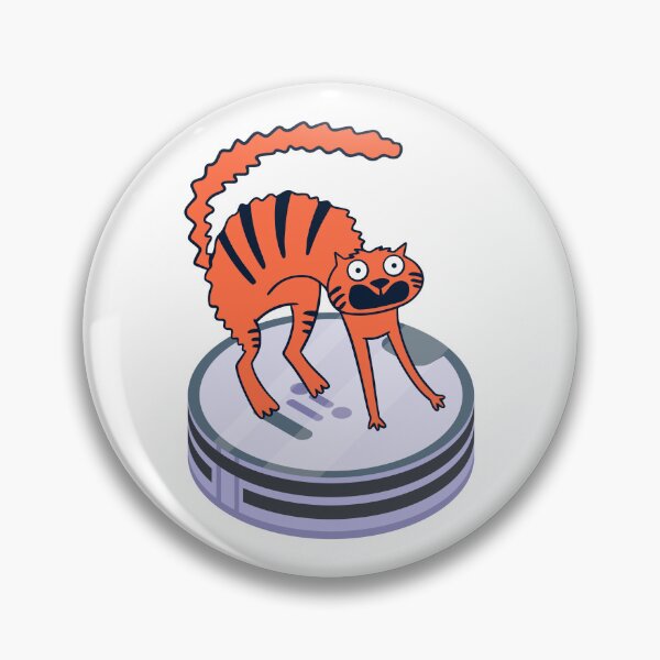 Item preview, Cute Ginger Cat Scared of Robot Vacuum Cleaner designed and sold by LyricsWear.