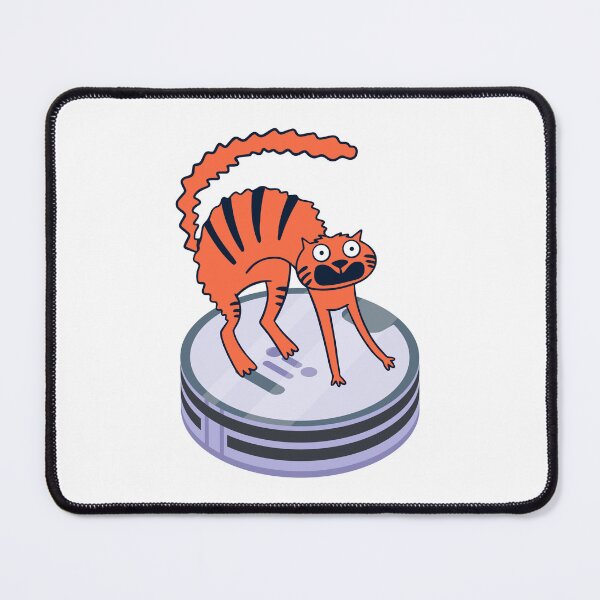Item preview, Cute Ginger Cat Scared of Robot Vacuum Cleaner designed and sold by LyricsWear.