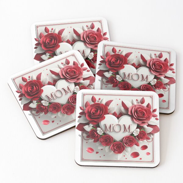 Item preview,  3D White Heart: Red Roses for Mom designed and sold by sofia1971.