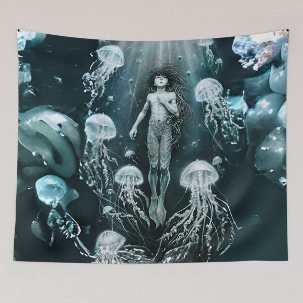 Item preview, Human-Mermaid Hybrid and Jellyfish - Desperate Boy designed and sold by MarinaFila.
