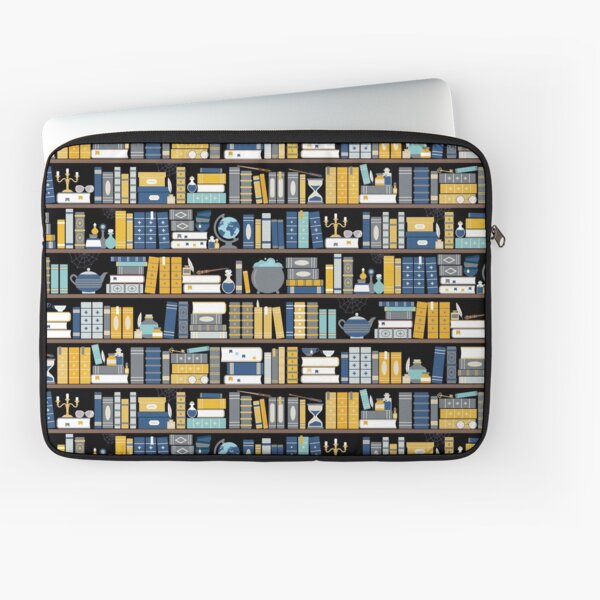 Vista previa del artículo con la obra «Patrón de estantería - Biblioteca azul amarillo», diseñado y vendido por Kit Cronk.
